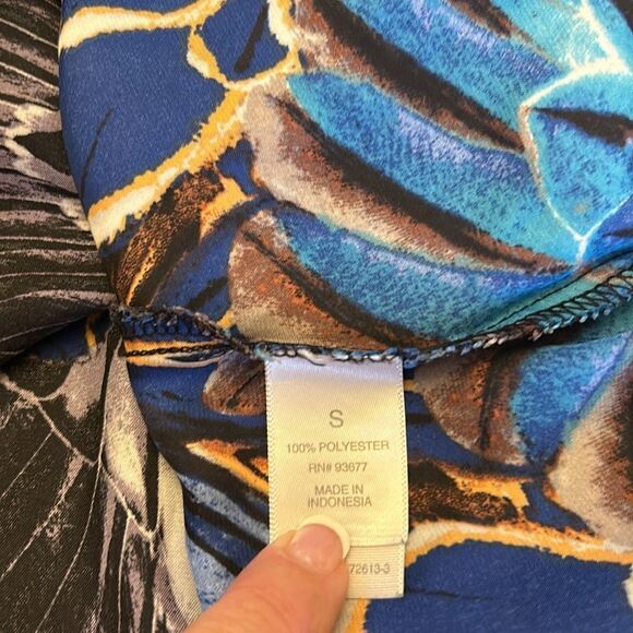 Bisou Bisou multicolored off the shoulder cut out blouse Size S EUC - Picture 11 of 13